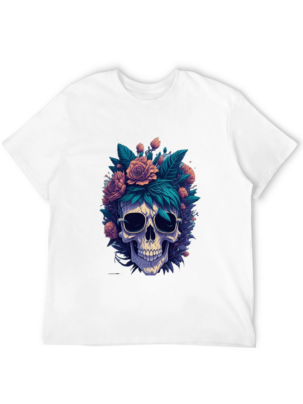 Floral Skull Graphic Tee