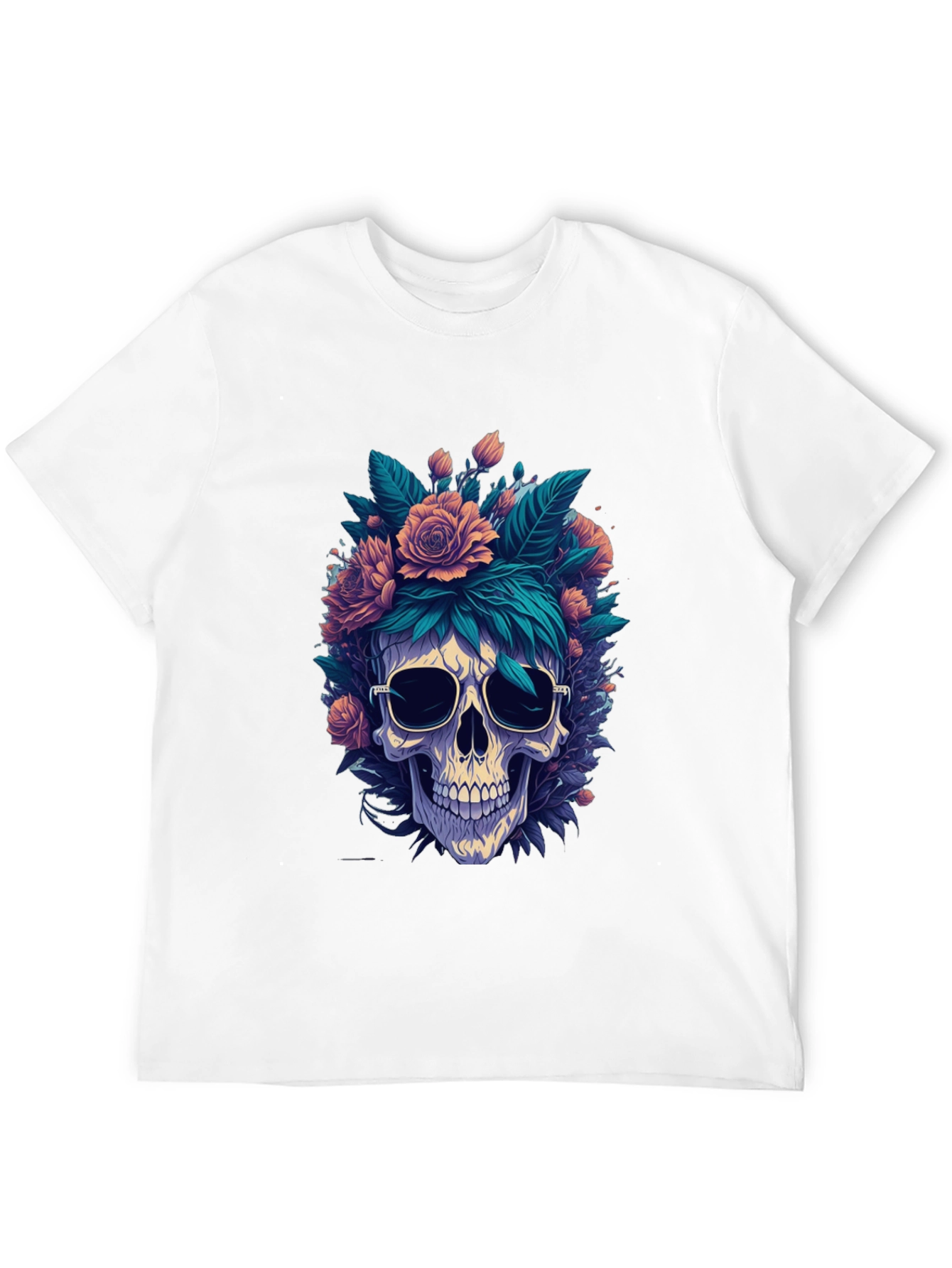 Floral Skull Graphic Tee
