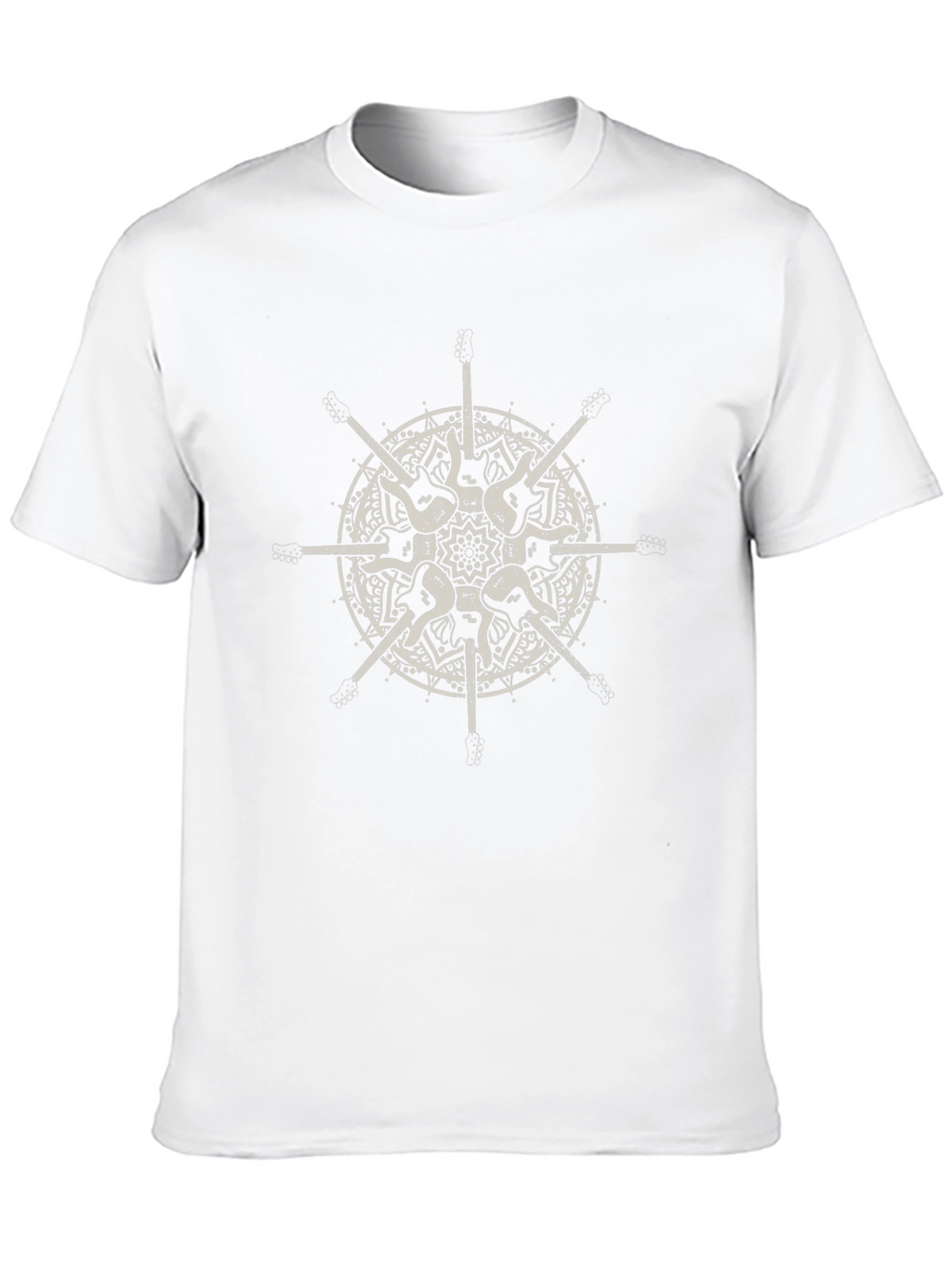 Guitar Mandala Graphic Tee - Stylish Black T-Shirt