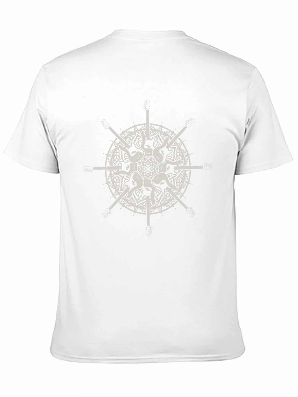Guitar Mandala Graphic Tee - Stylish Black T-Shirt