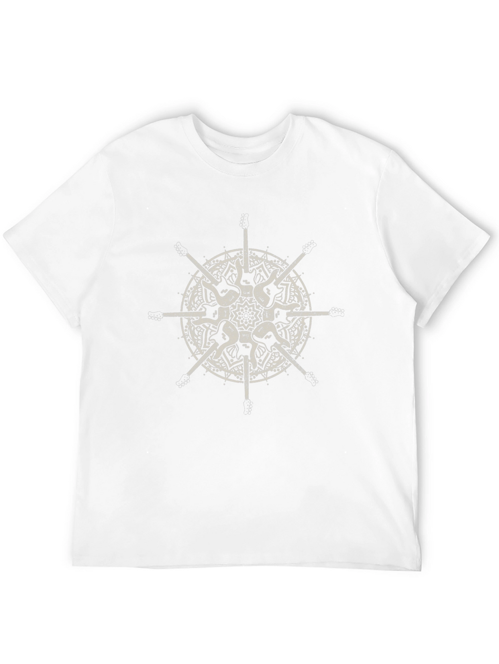 Guitar Mandala Graphic Tee - Stylish Black T-Shirt