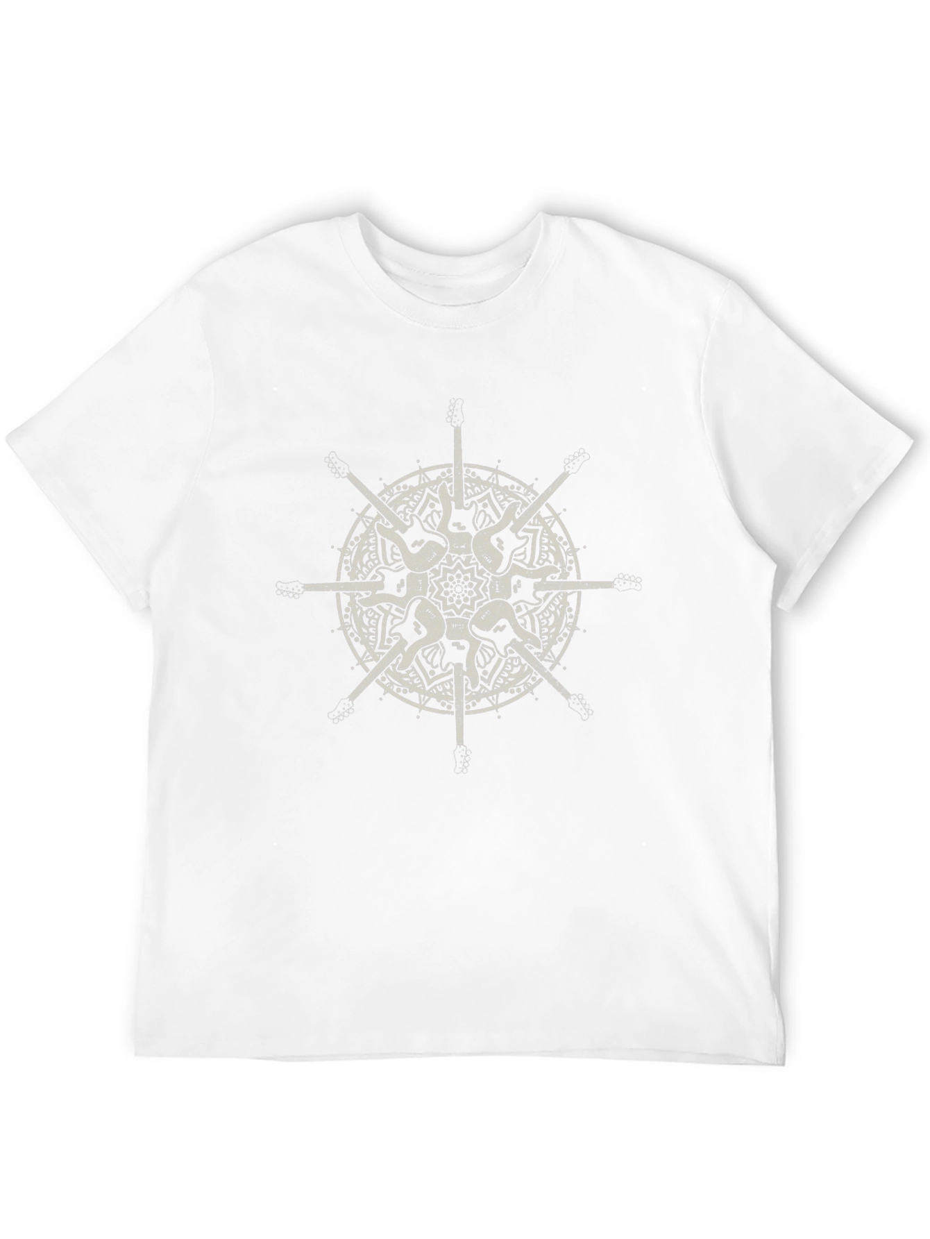 Guitar Mandala Graphic Tee - Stylish Black T-Shirt