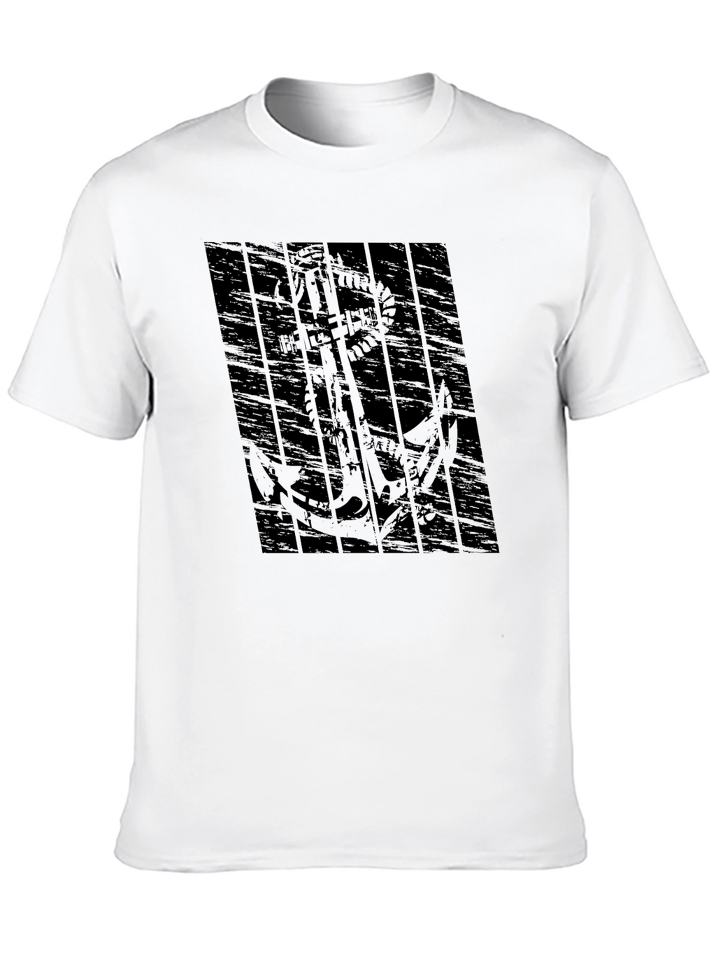 Mens Black Anchor Graphic T-Shirt