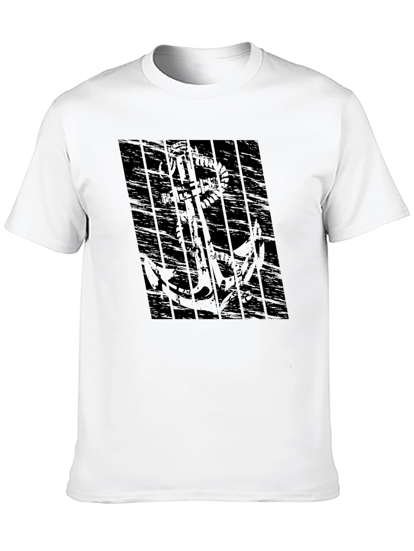Mens Black Anchor Graphic T-Shirt