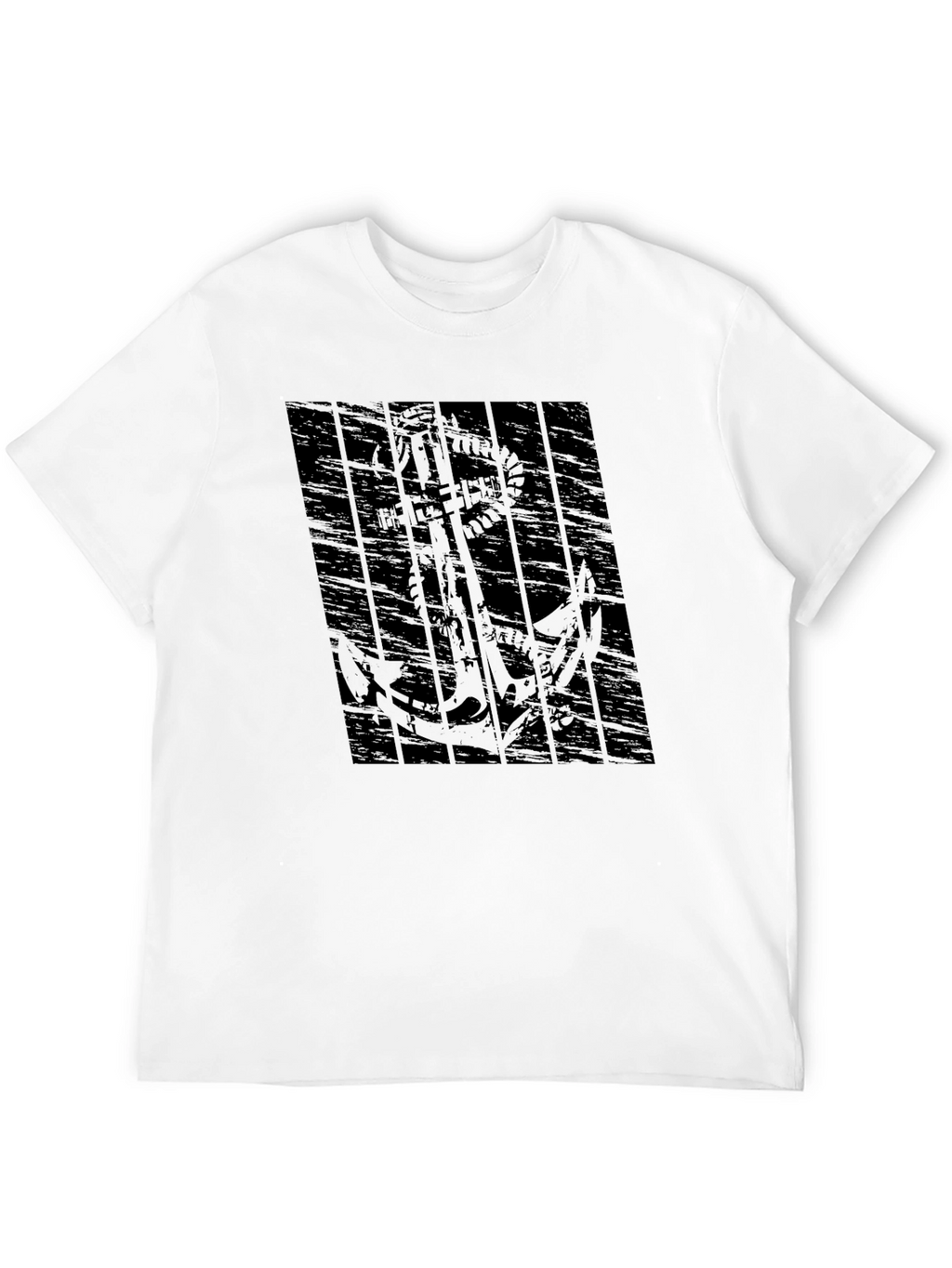 Mens Black Anchor Graphic T-Shirt