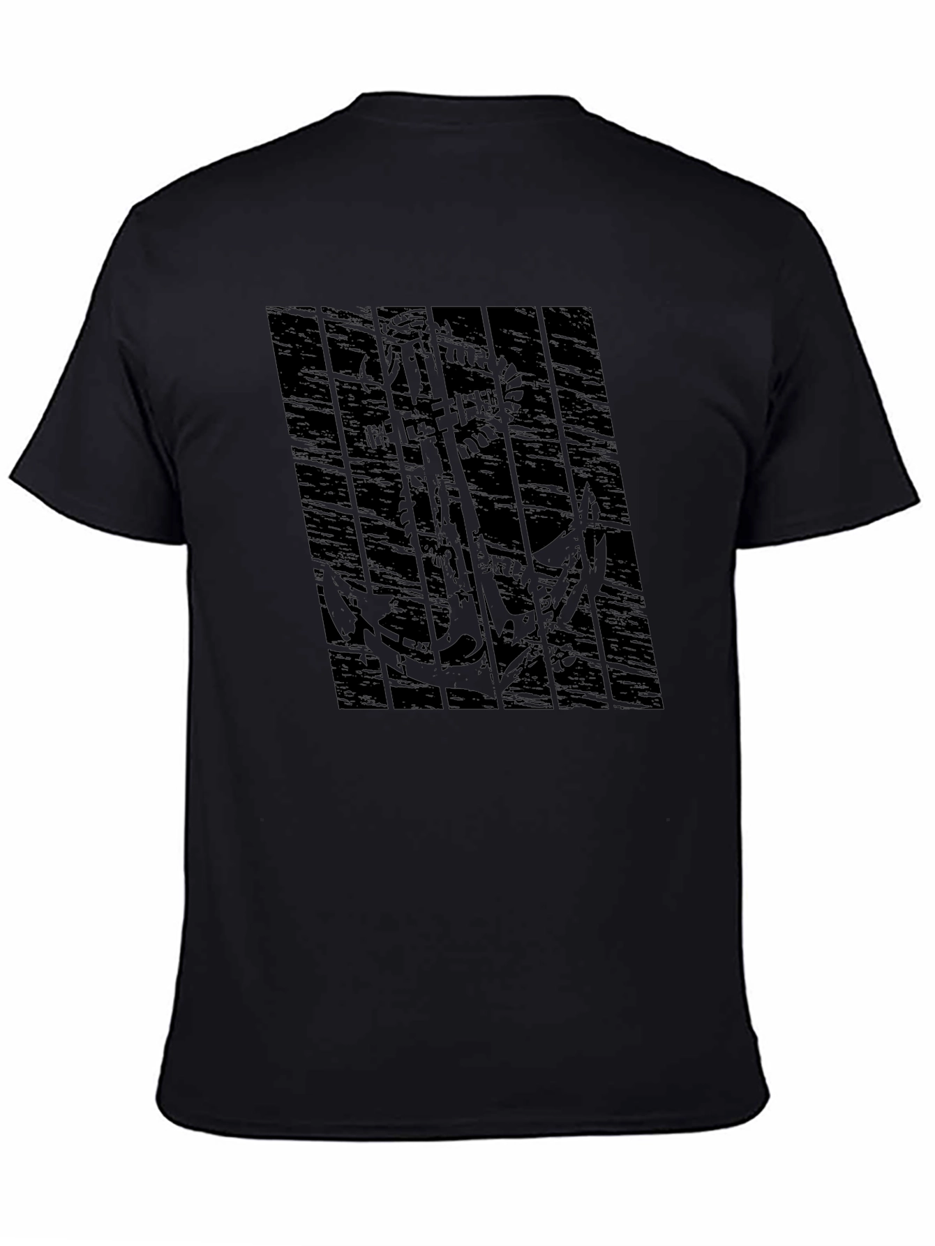 Mens Black Anchor Graphic T-Shirt