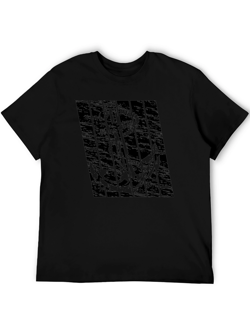 Mens Black Anchor Graphic T-Shirt