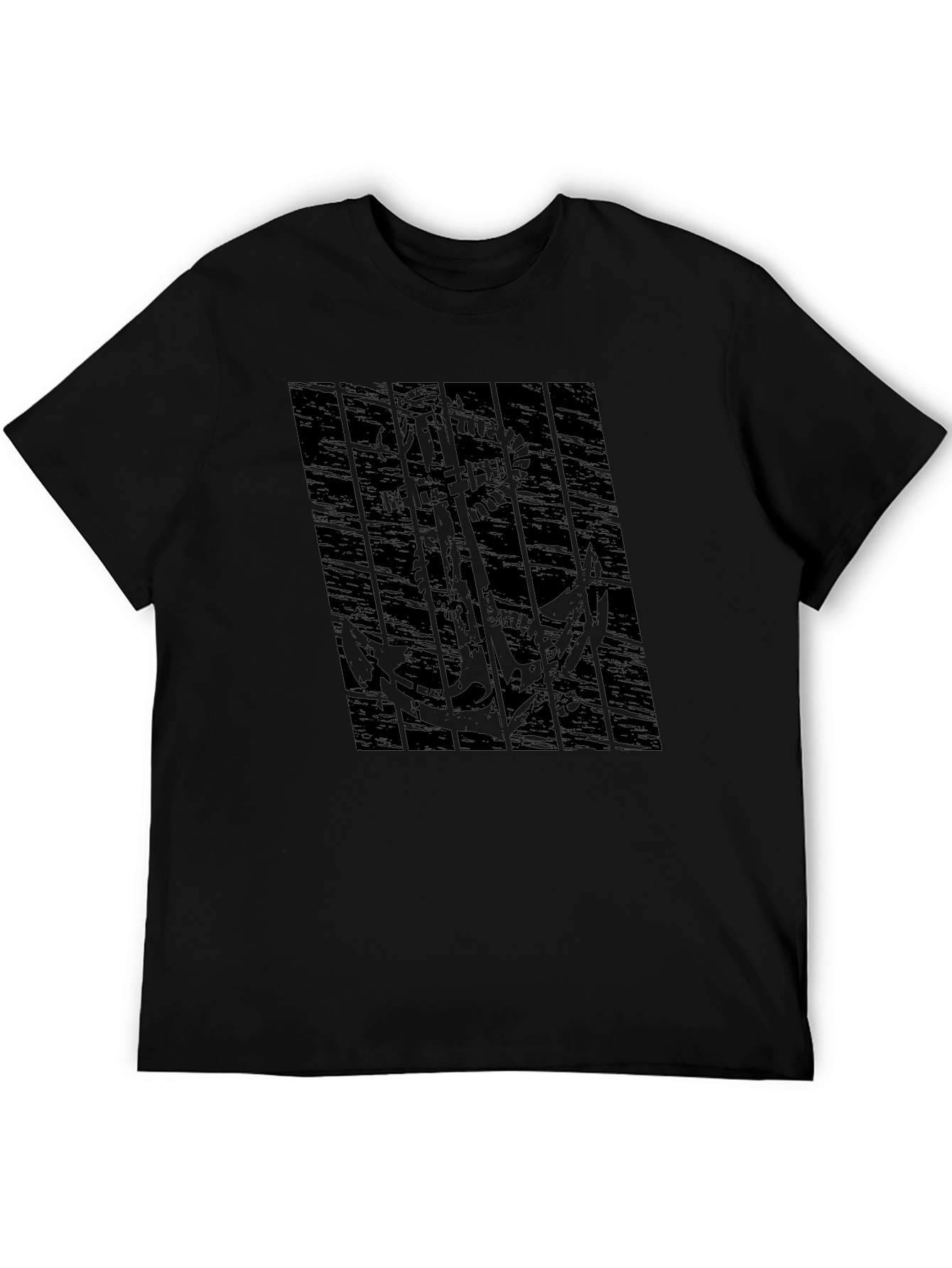 Mens Black Anchor Graphic T-Shirt