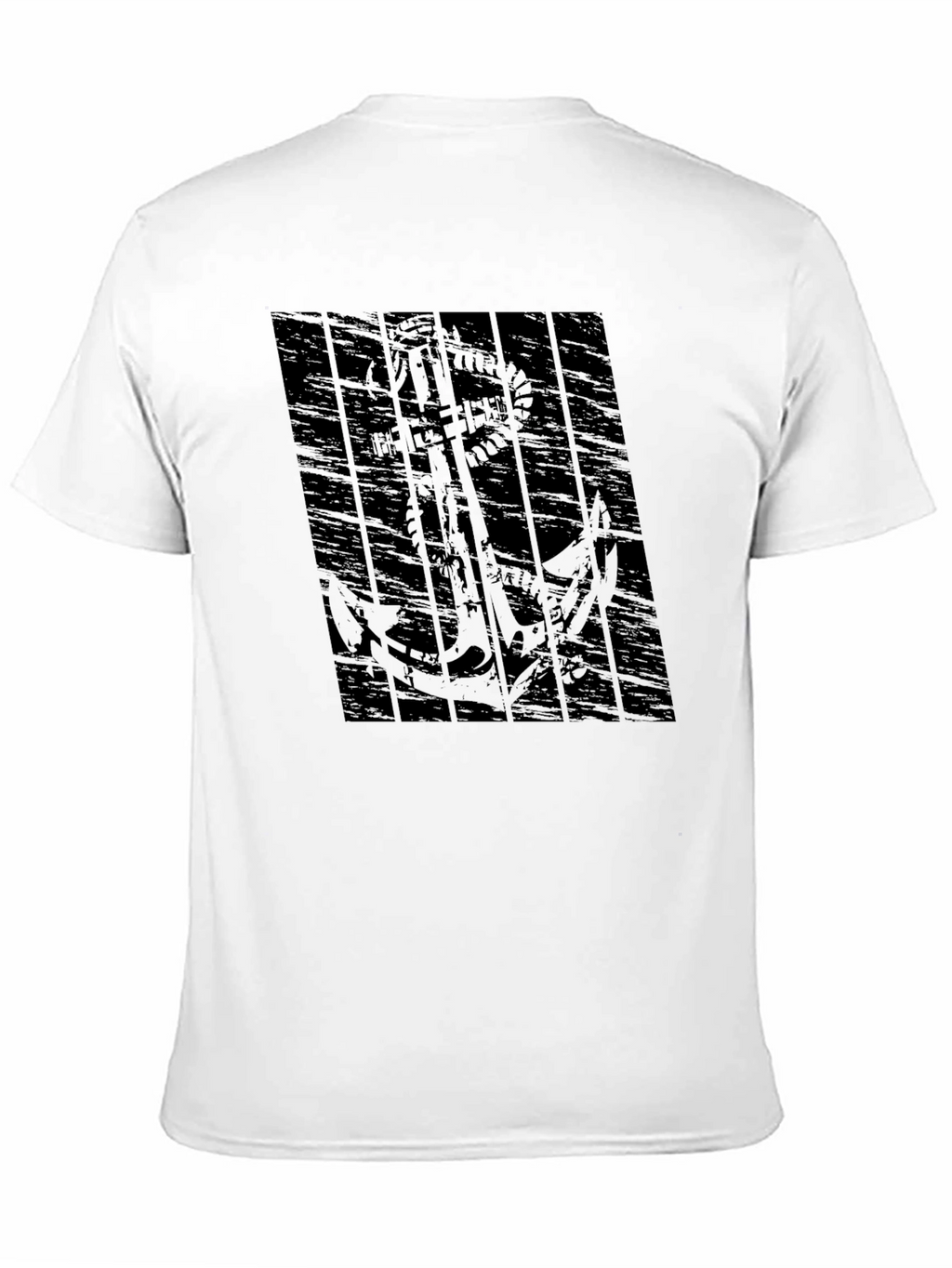 Mens Black Anchor Graphic T-Shirt
