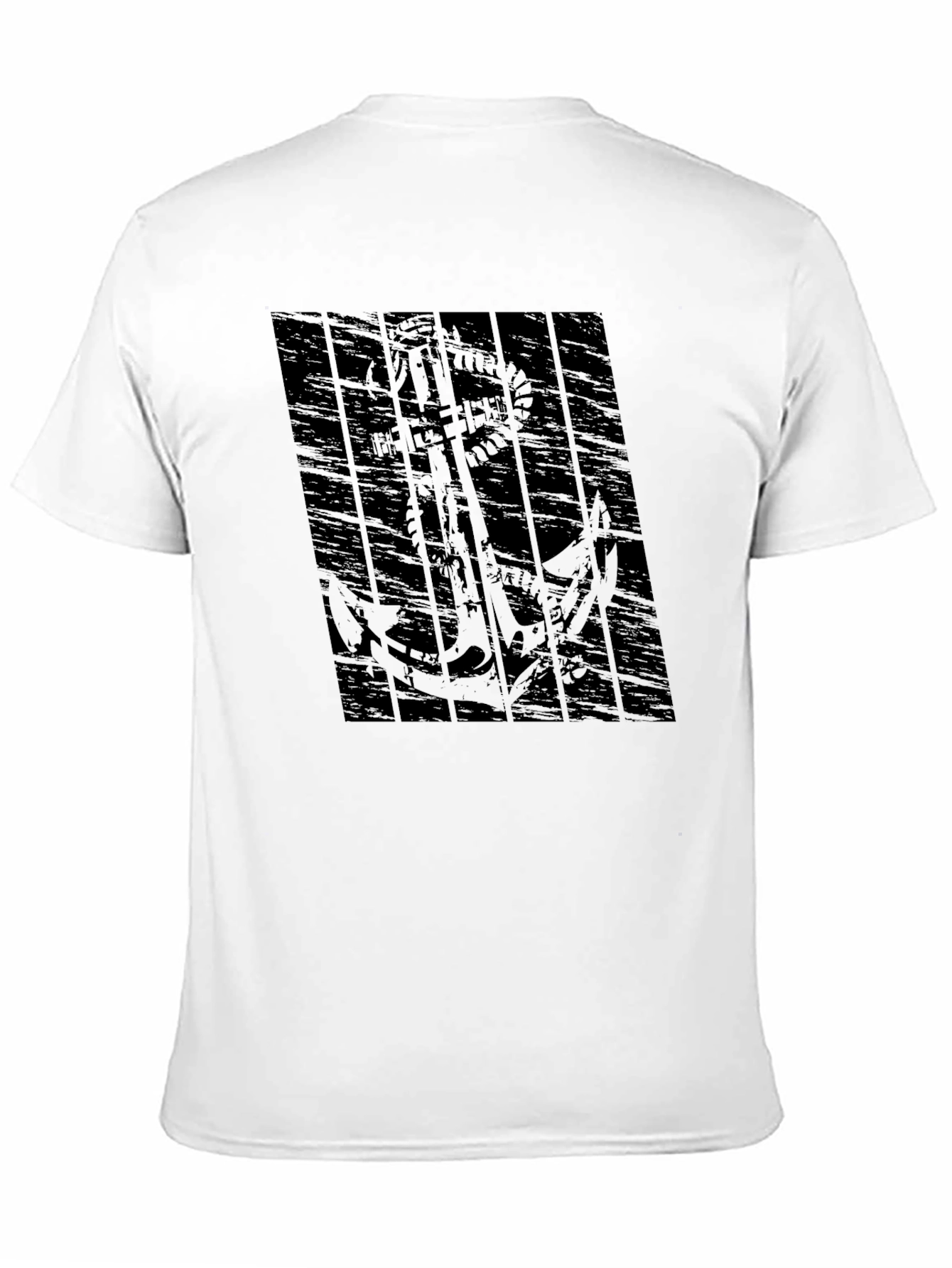 Mens Black Anchor Graphic T-Shirt