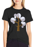 Geometric Tree Graphic Tee - Black