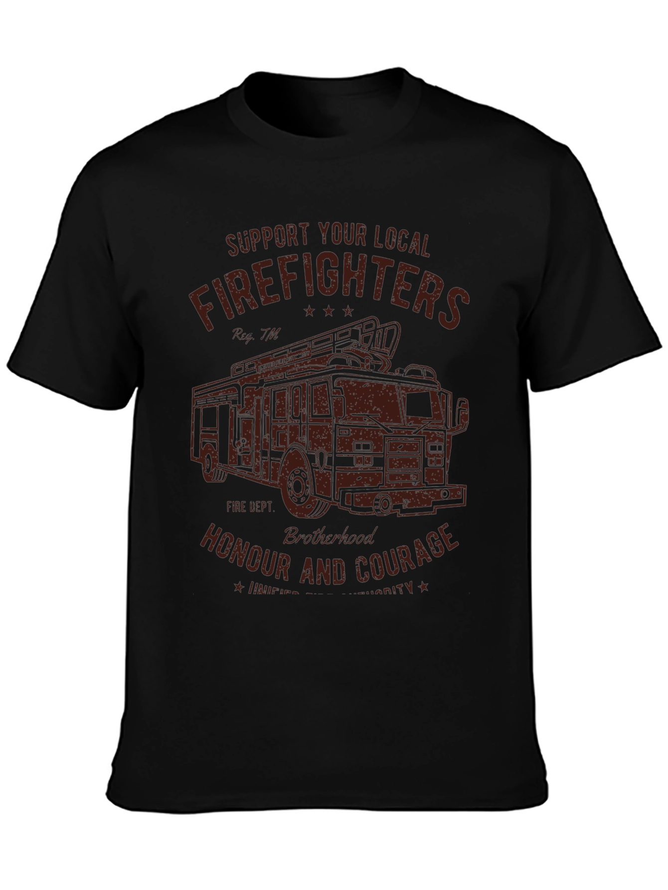 Firefighters Support Graphic Tee - Black
