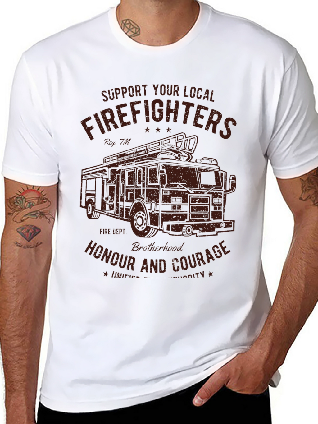 Firefighters Support Graphic Tee - Black