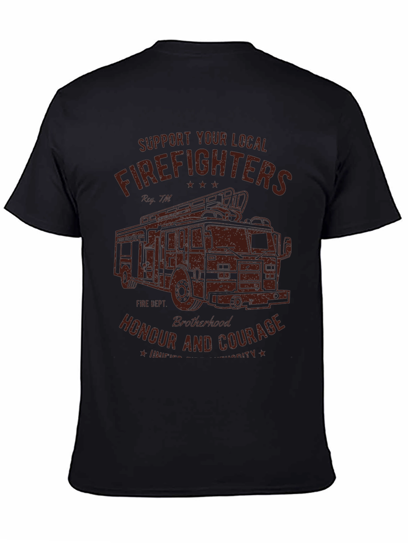 Firefighters Support Graphic Tee - Black