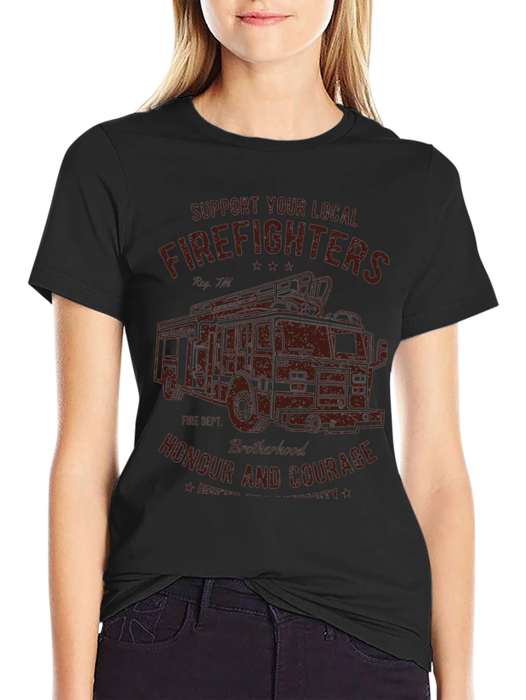 Firefighters Support Graphic Tee - Black
