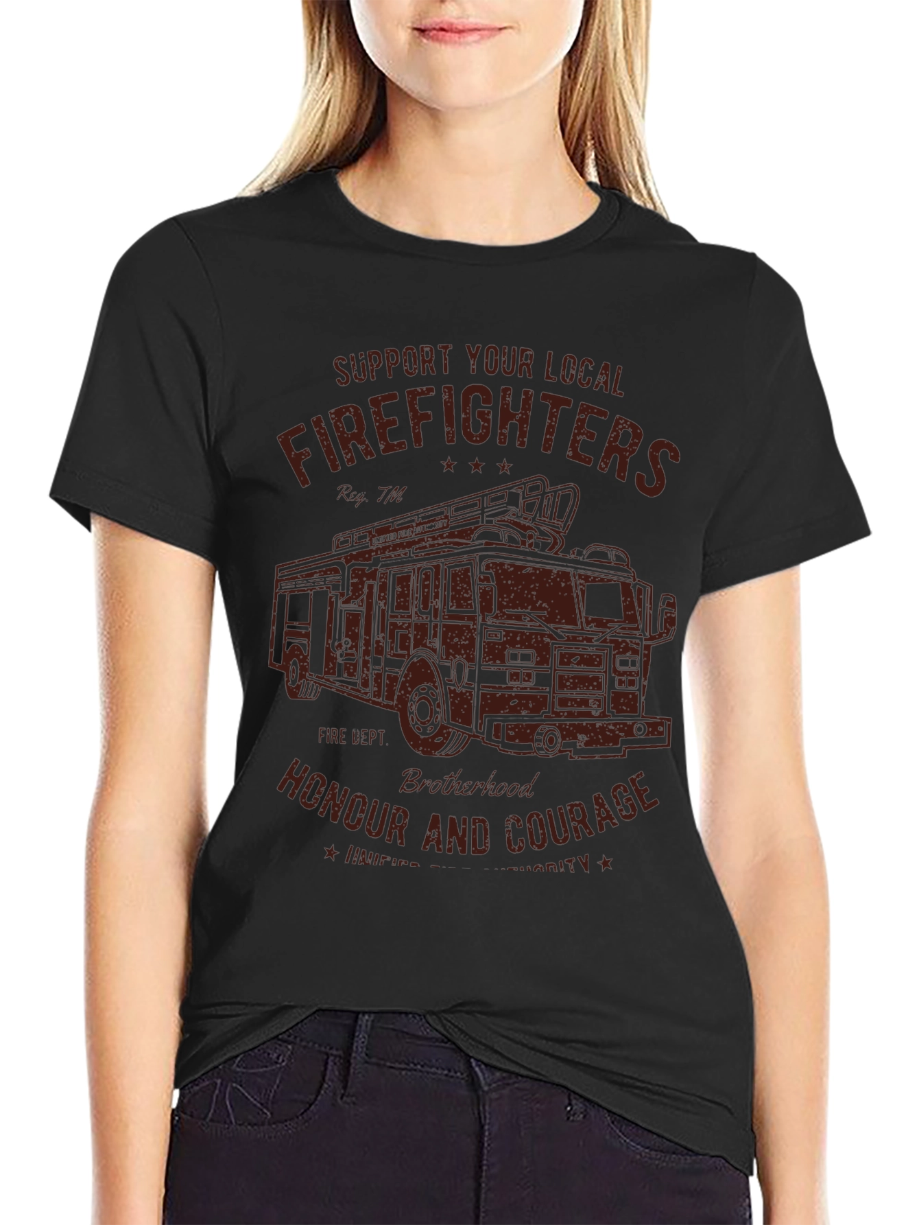 Firefighters Support Graphic Tee - Black