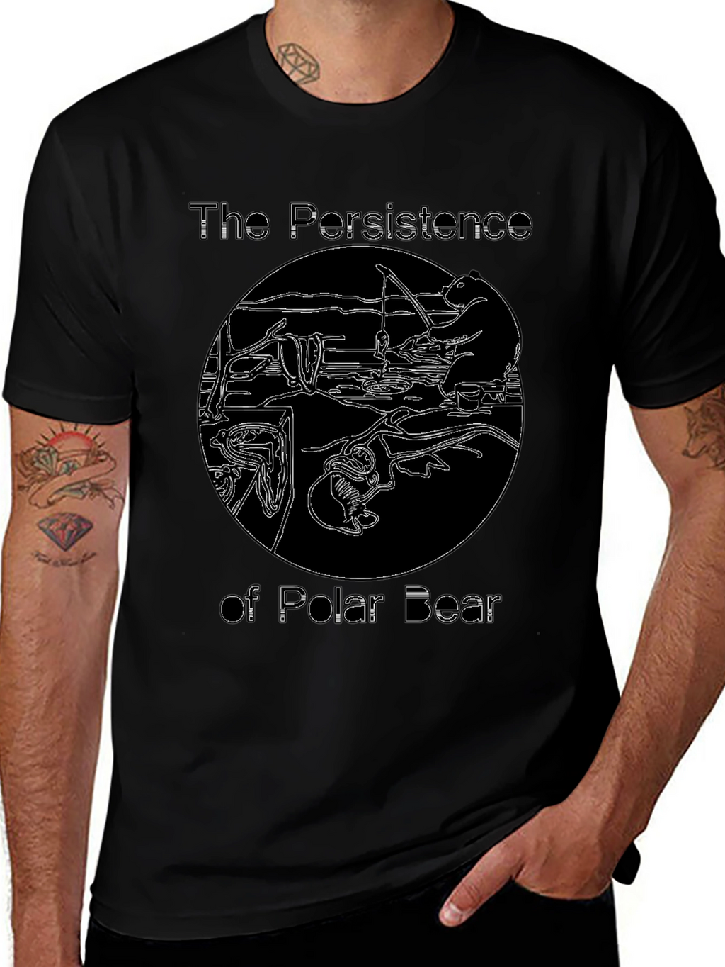 The Persistence of Polar Bear Graphic T-Shirt