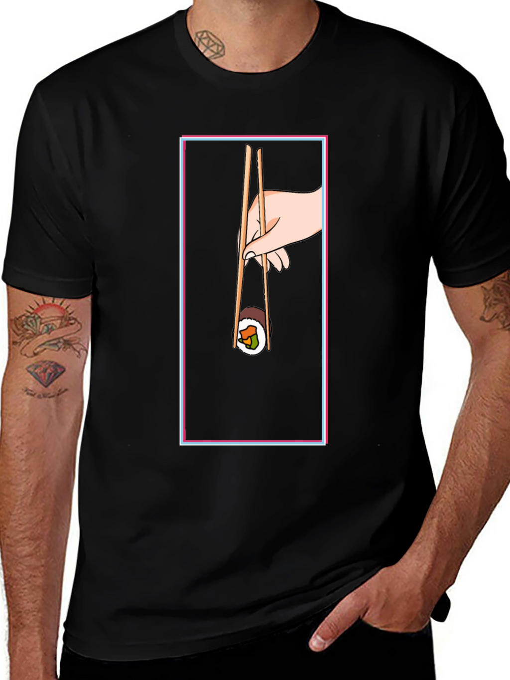 Sushi Chopsticks Graphic Tee - Unique Design
