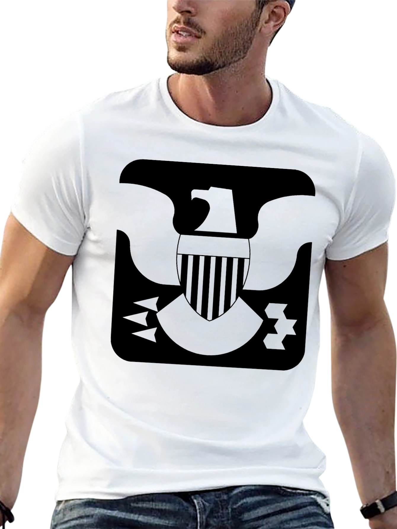 Black T-Shirt Eagle Emblem Graphic Tee