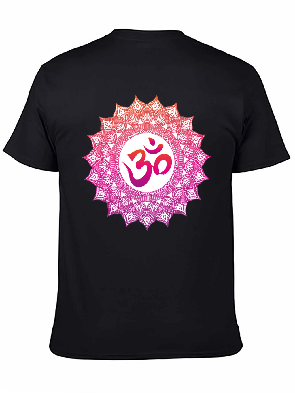 Om Mandala Graphic Tee - Black Cotton Blend T-Shirt