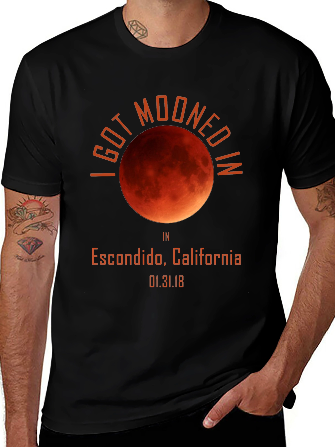 I Got Mooned In Escondido Total Lunar Eclipse Graphic Tee