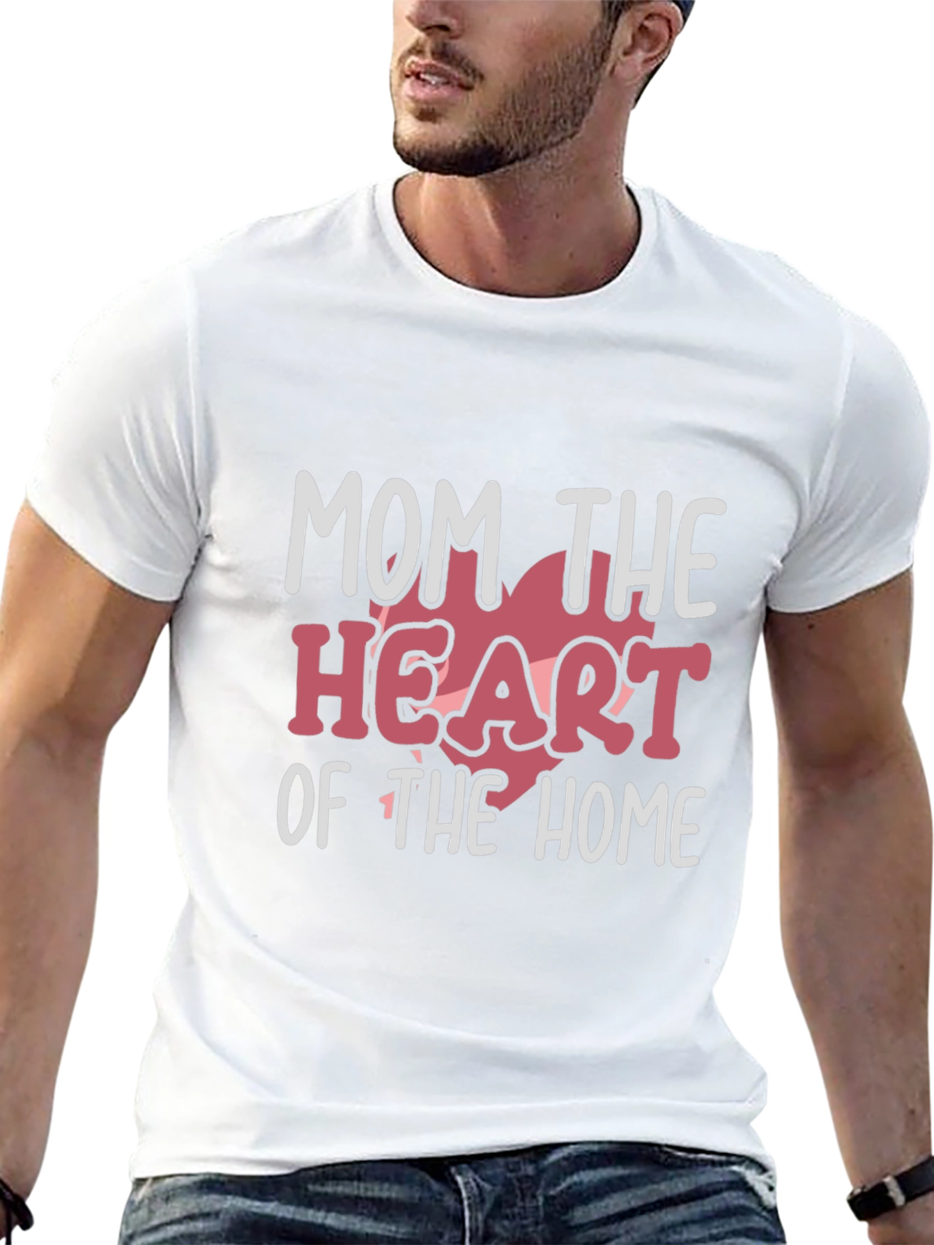 Mom the Heart of the Home Black T-Shirt
