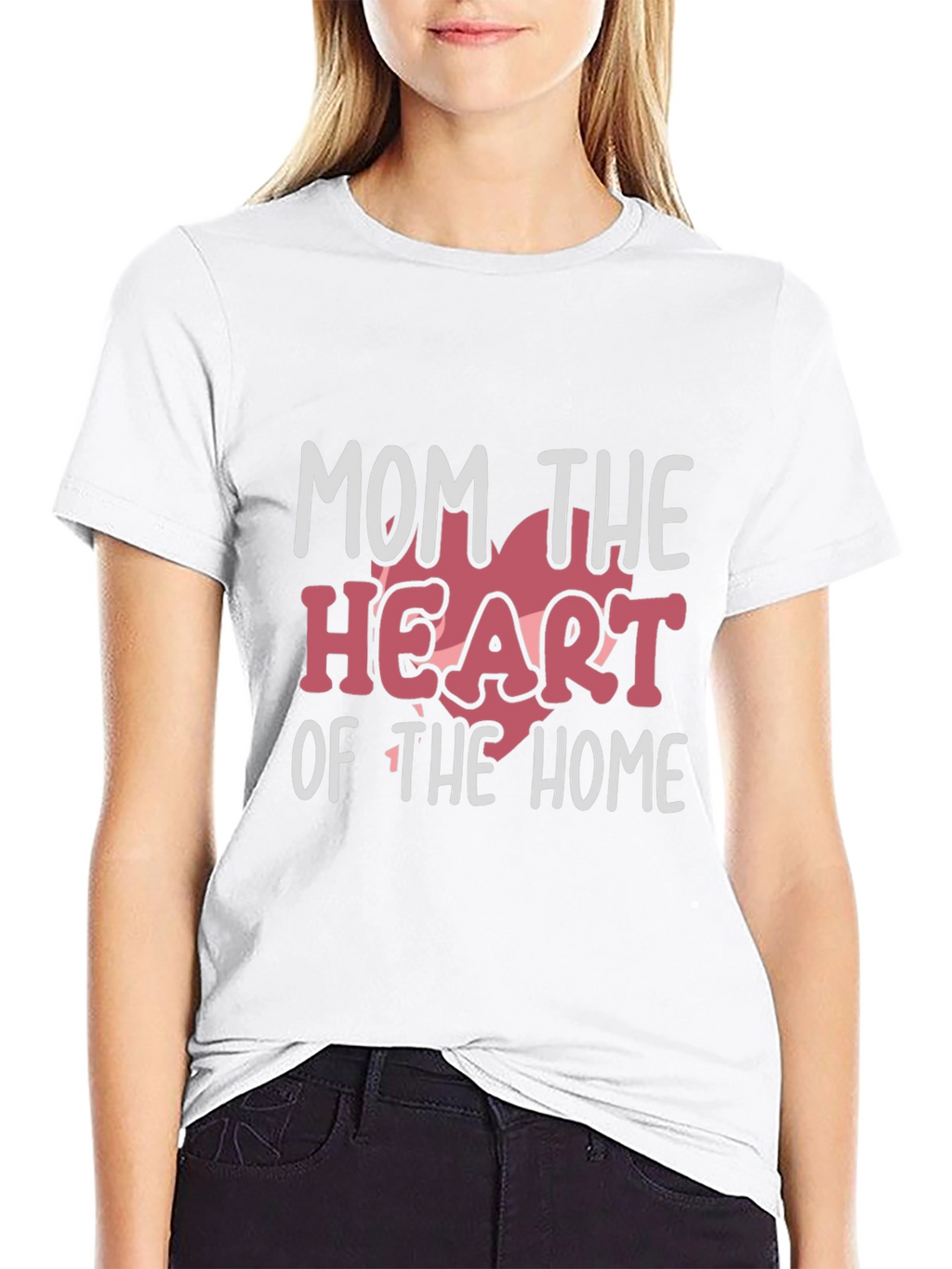Mom the Heart of the Home Black T-Shirt