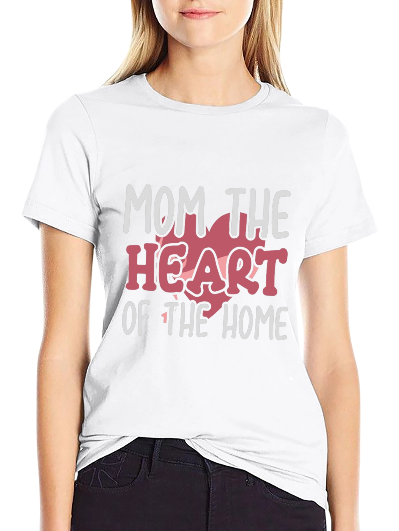 Mom the Heart of the Home Black T-Shirt