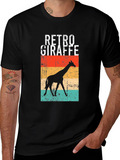 Retro Giraffe Graphic Tee - Unique Animal Lover Shirt