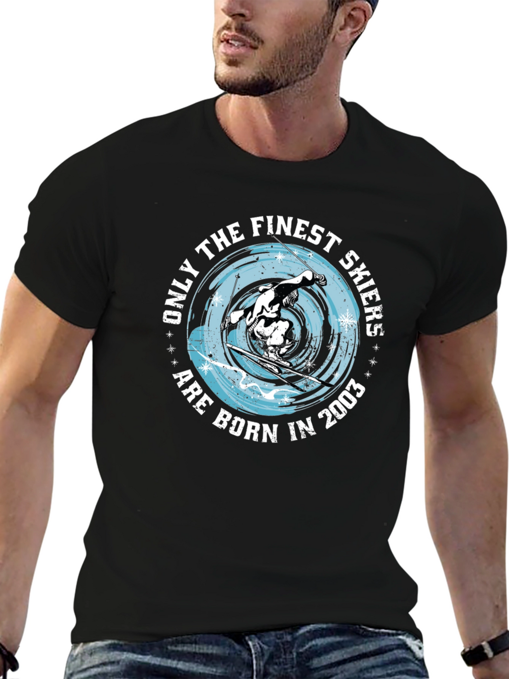 Finest Skiers Born in 2003 Black T-Shirt