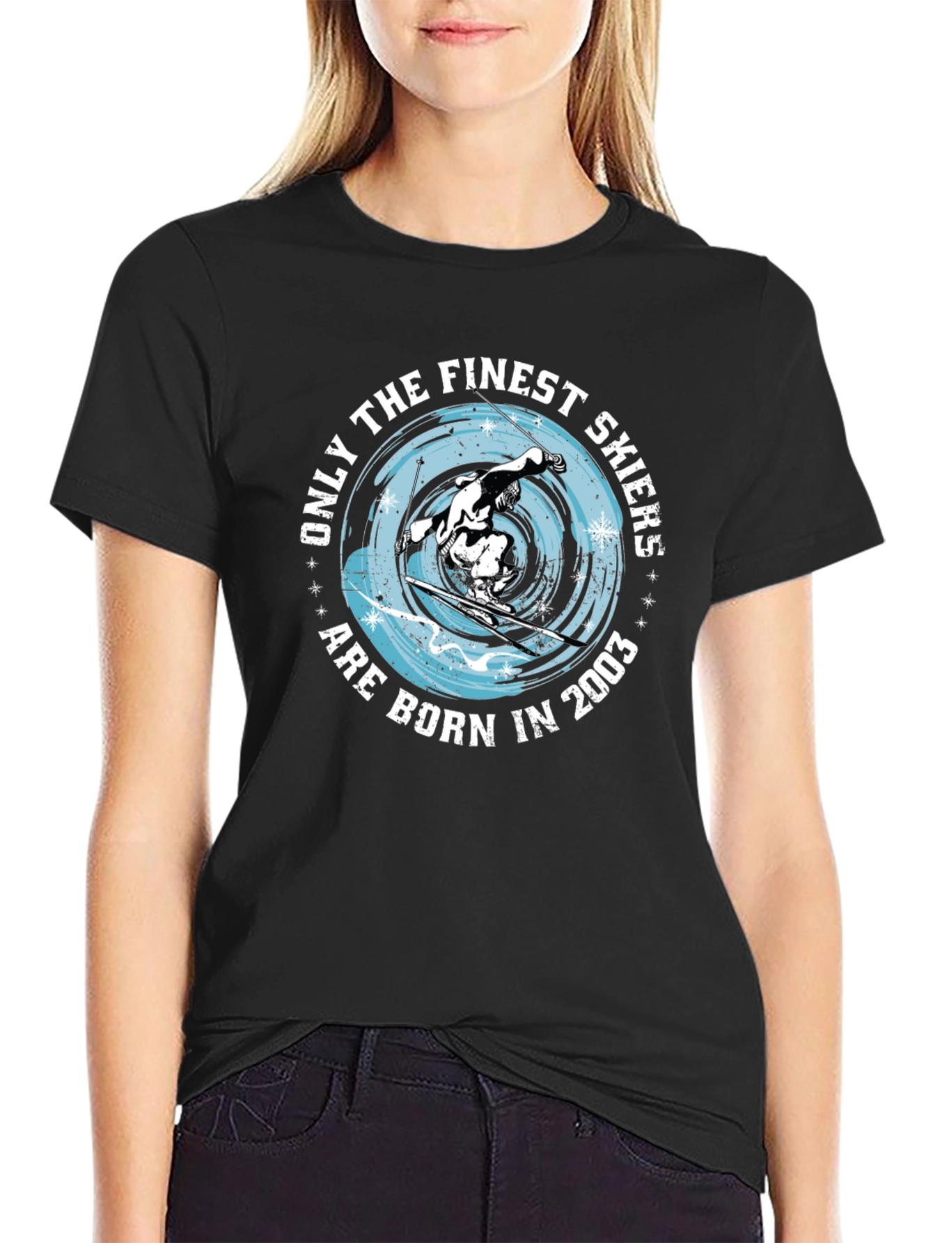 Finest Skiers Born in 2003 Black T-Shirt