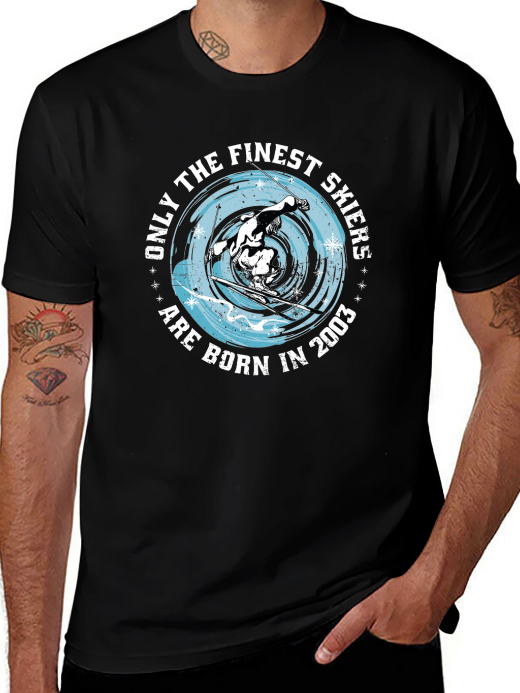 Finest Skiers Born in 2003 Black T-Shirt