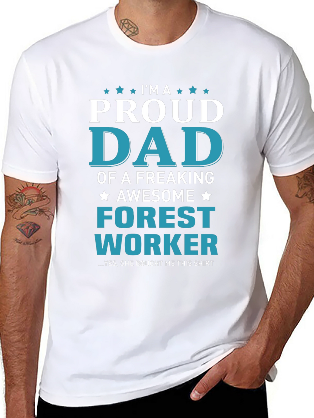 Proud Dad Forest Worker Graphic T-Shirt