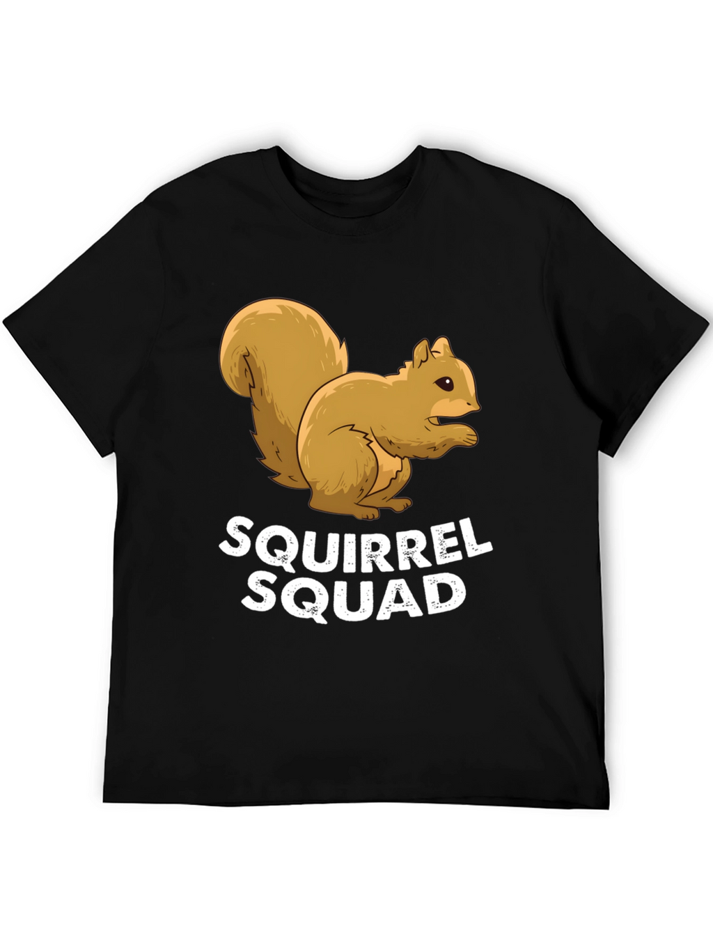 Squirrel Squad Graphic Tee - Black Crew Neck Shirt