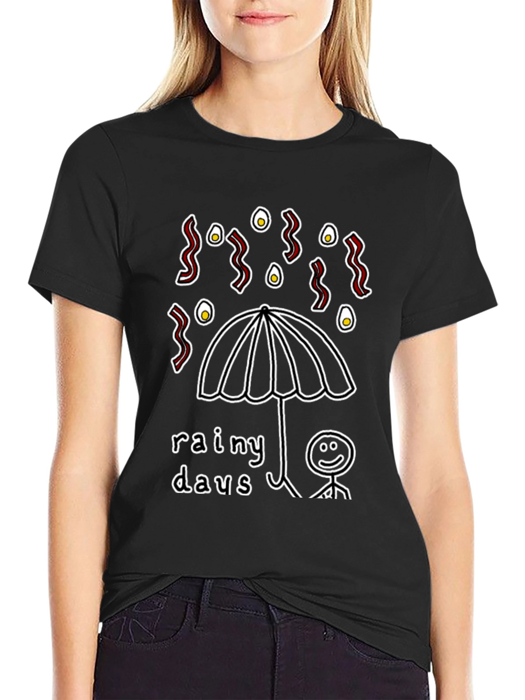 Rainy Days Bacon & Eggs Graphic T-Shirt