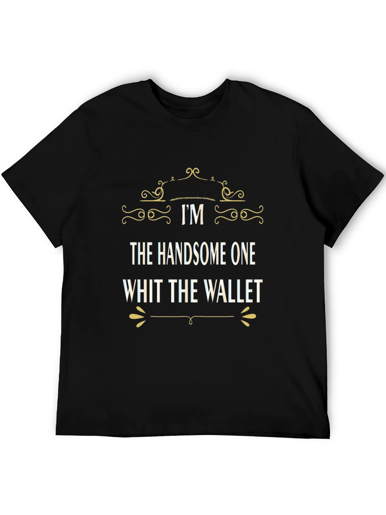 Handsome One Black Cotton Graphic Tee