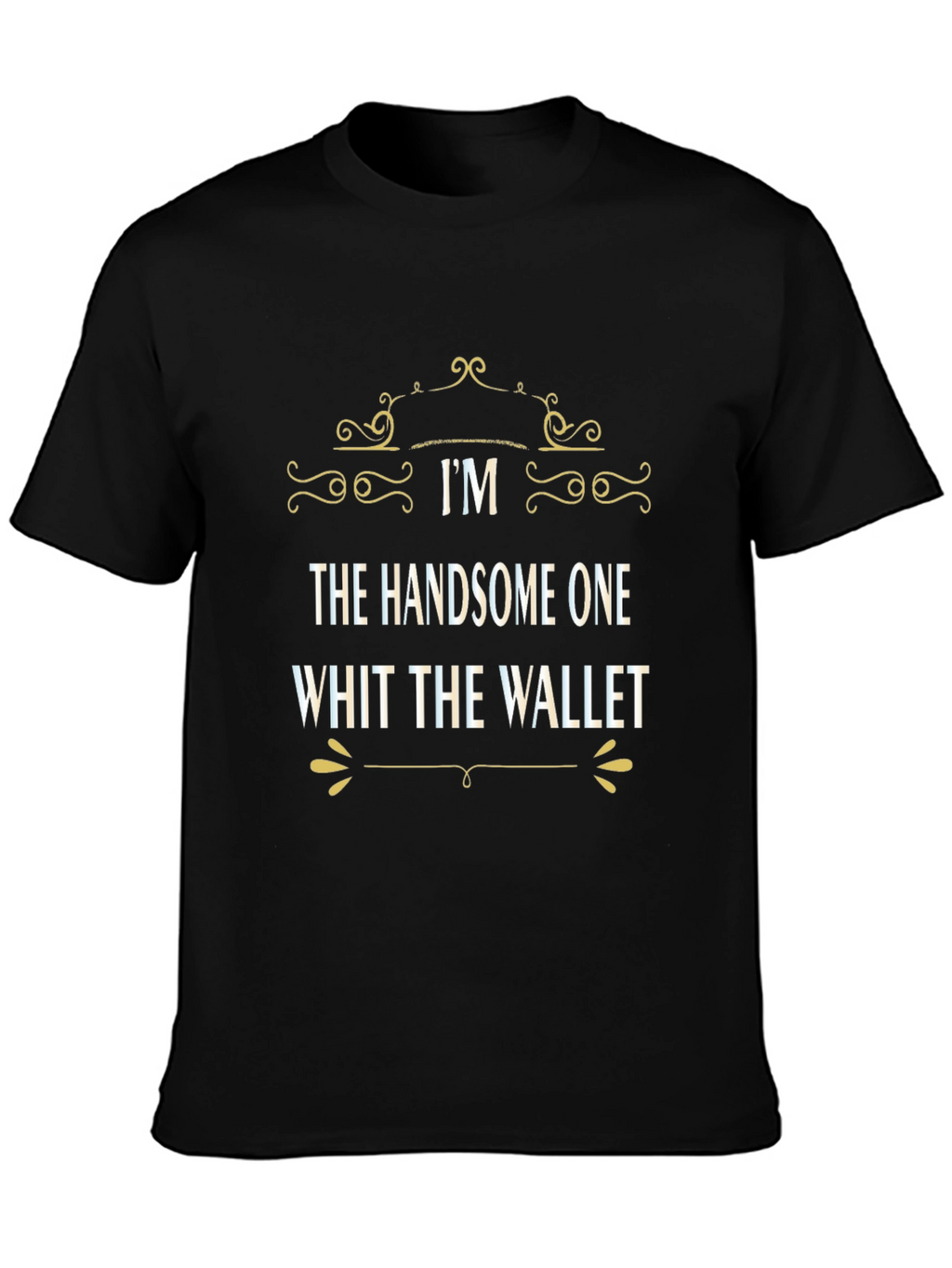 Handsome One Black Cotton Graphic Tee