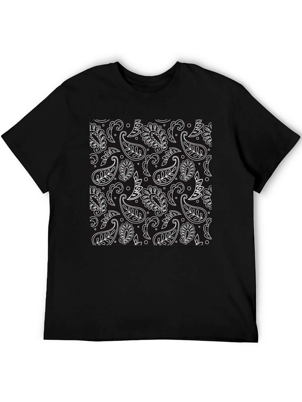 Black Paisley Print Tee