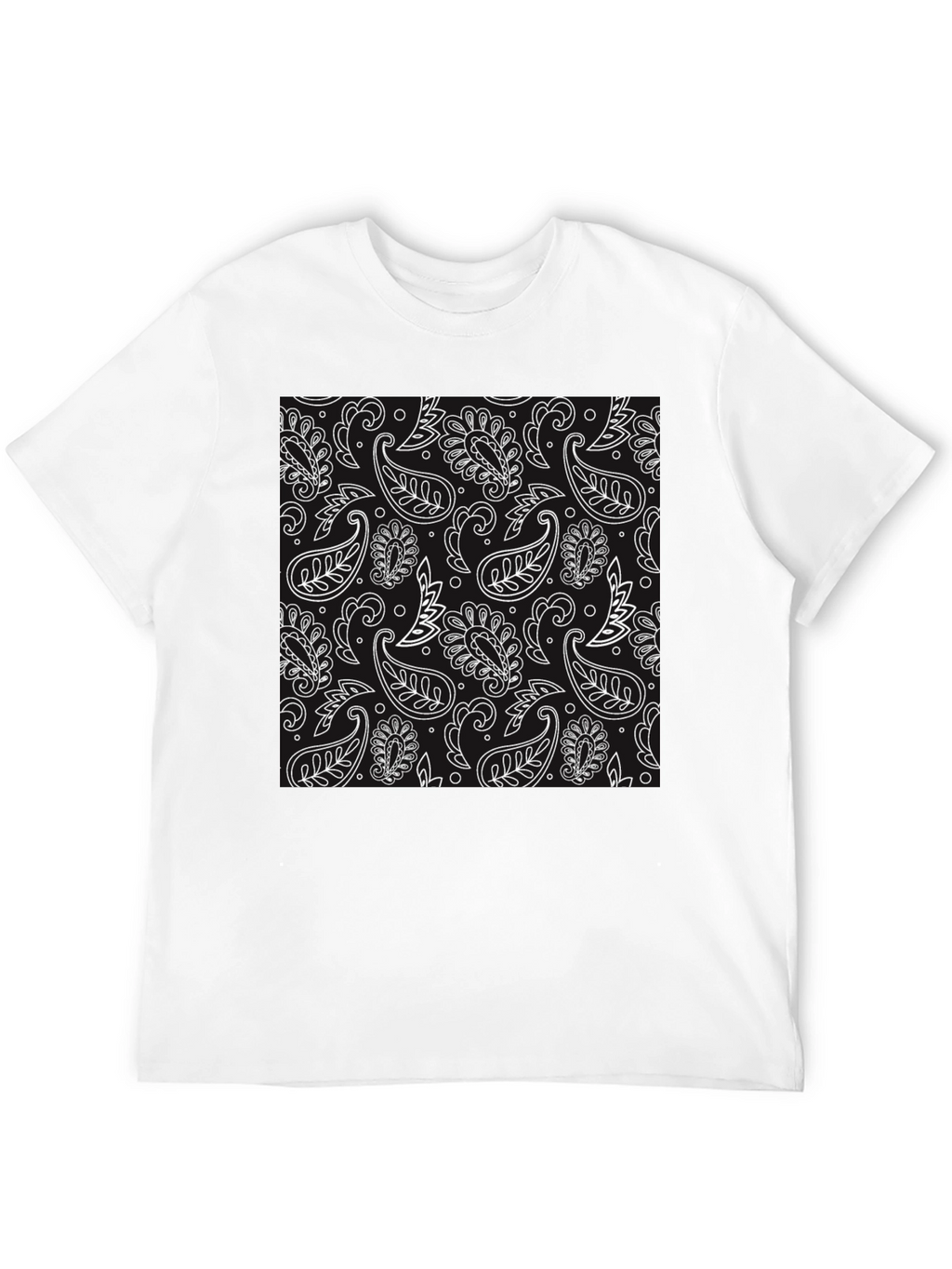 Black Paisley Print Tee