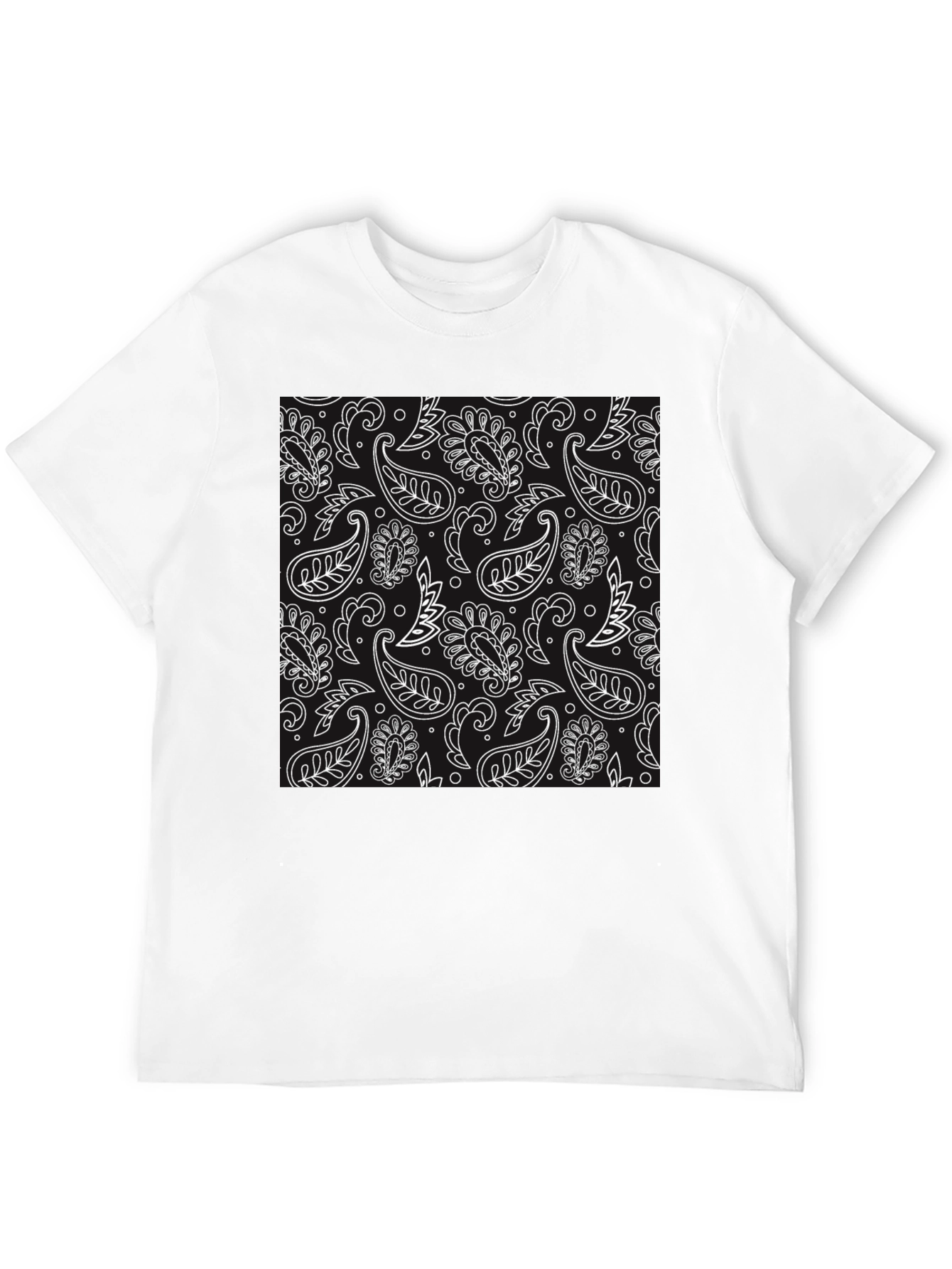Black Paisley Print Tee
