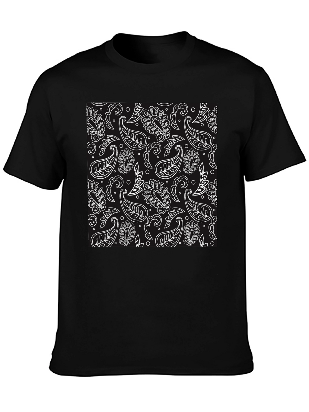 Black Paisley Print Tee