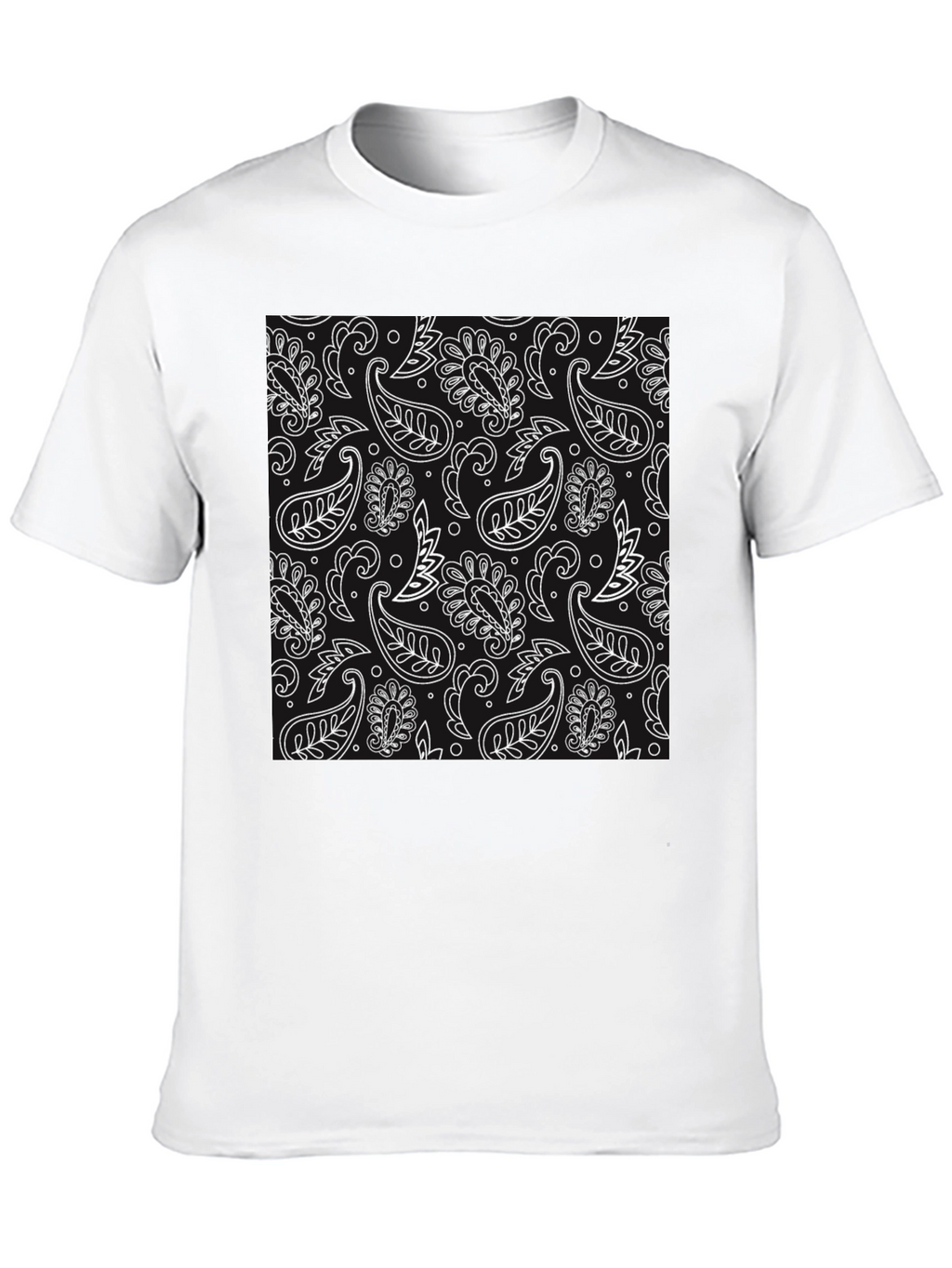 Black Paisley Print Tee