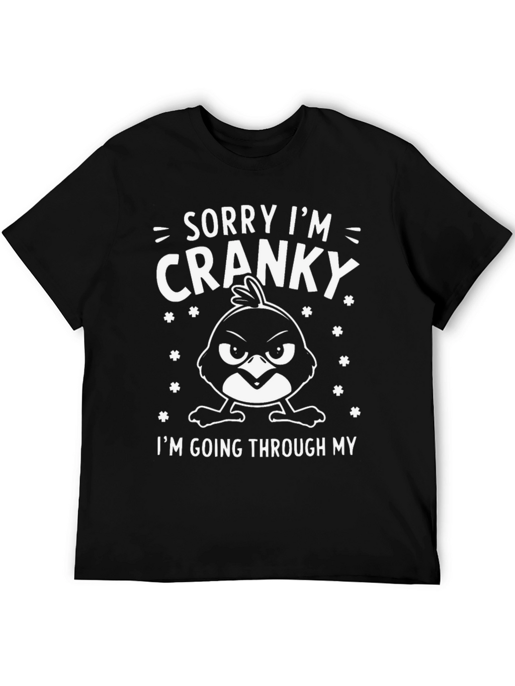 Cranky Bird Graphic T-Shirt - Black