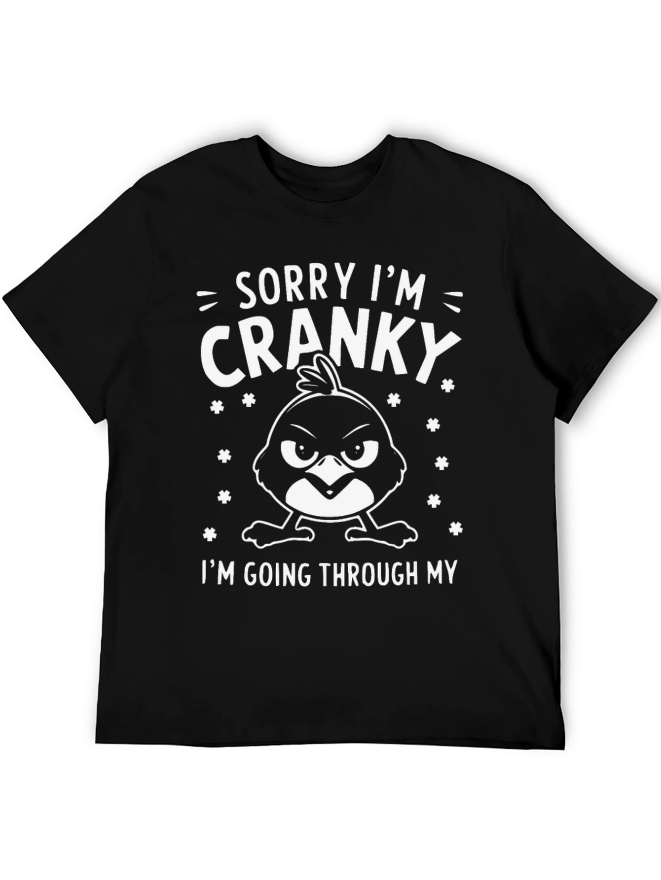 Cranky Bird Graphic T-Shirt - Black