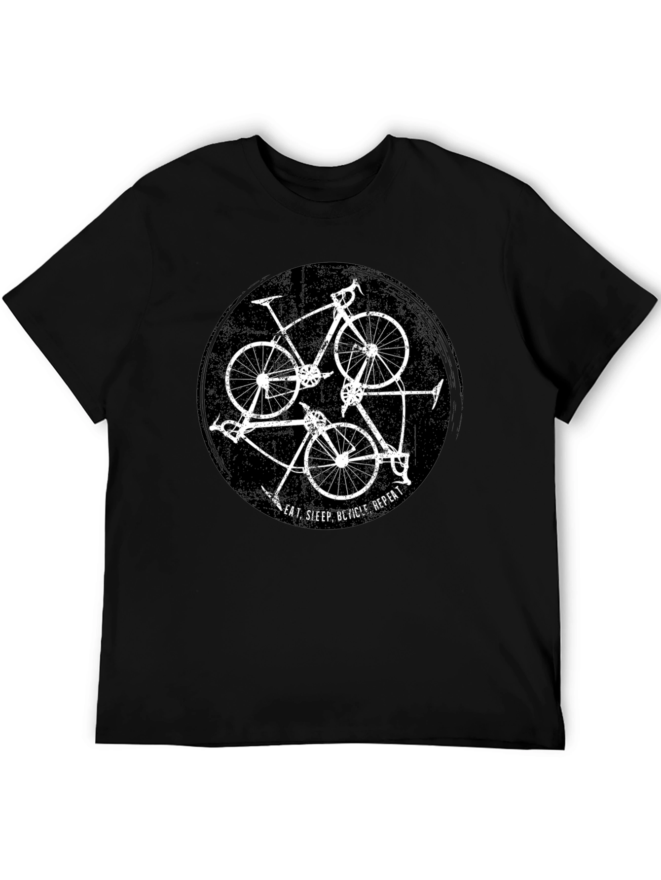 Eat Sleep Bicycle Repeat Black Graphic Tee