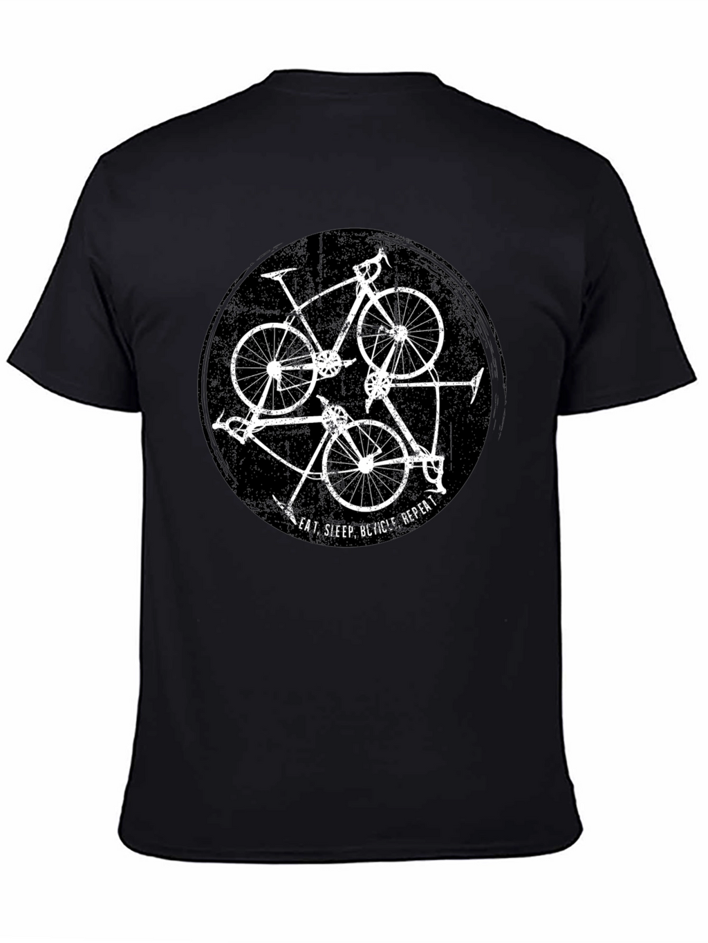 Eat Sleep Bicycle Repeat Black Graphic Tee