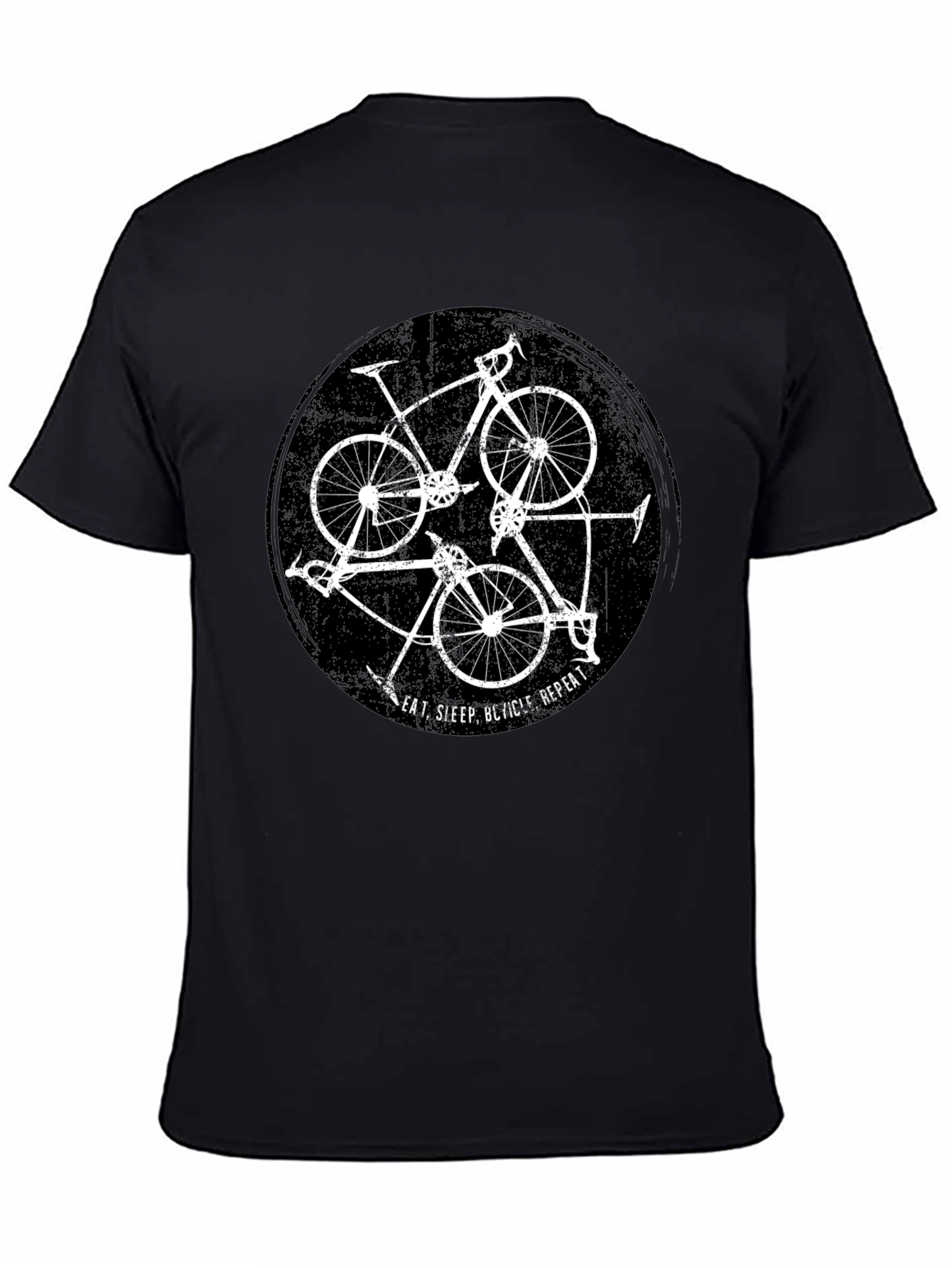 Eat Sleep Bicycle Repeat Black Graphic Tee