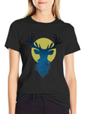 Stargazer Deer Graphic Tee - Mens Black T-Shirt