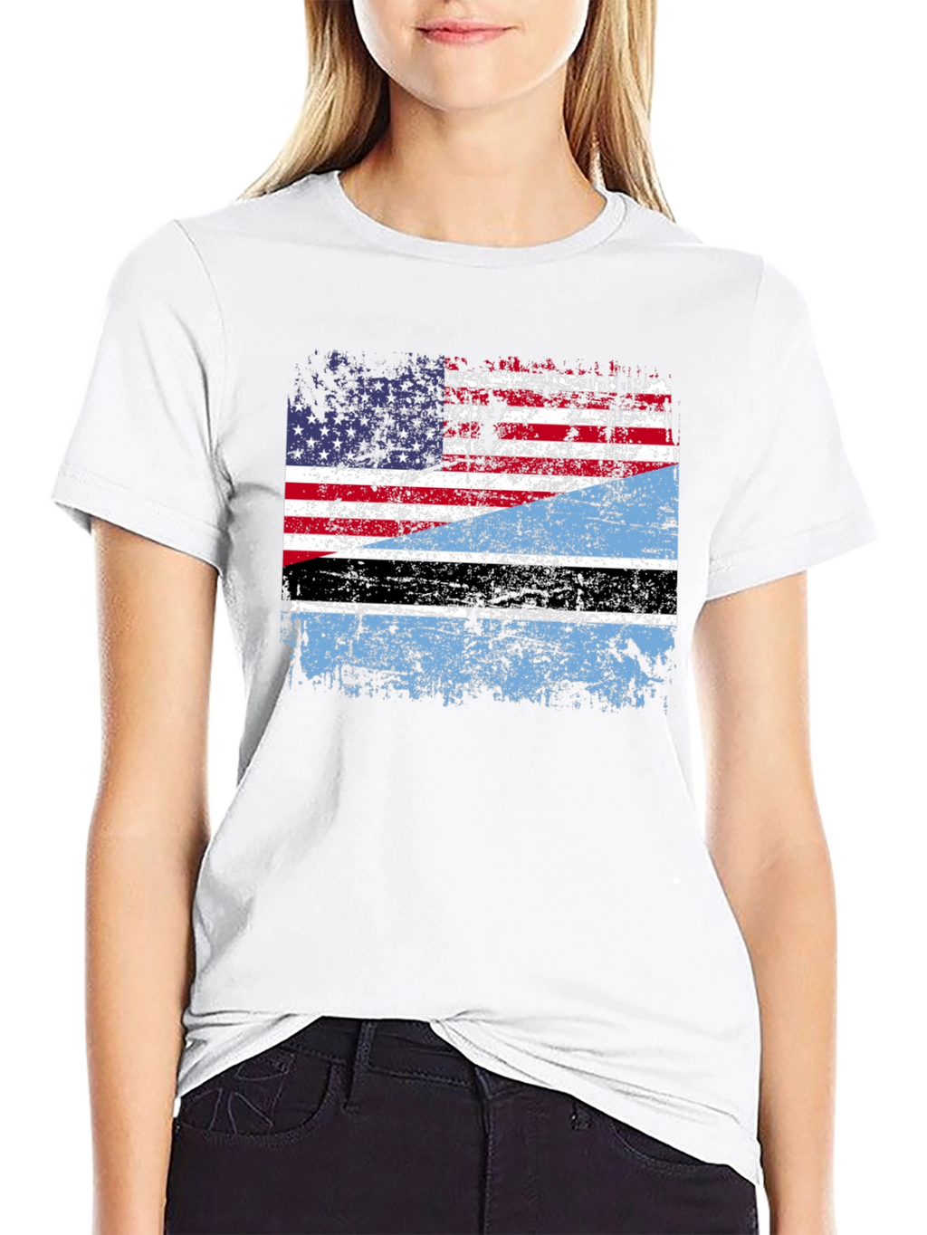USA Botswana Flag Graphic Tee