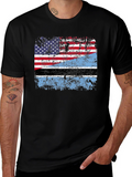 USA Botswana Flag Graphic Tee